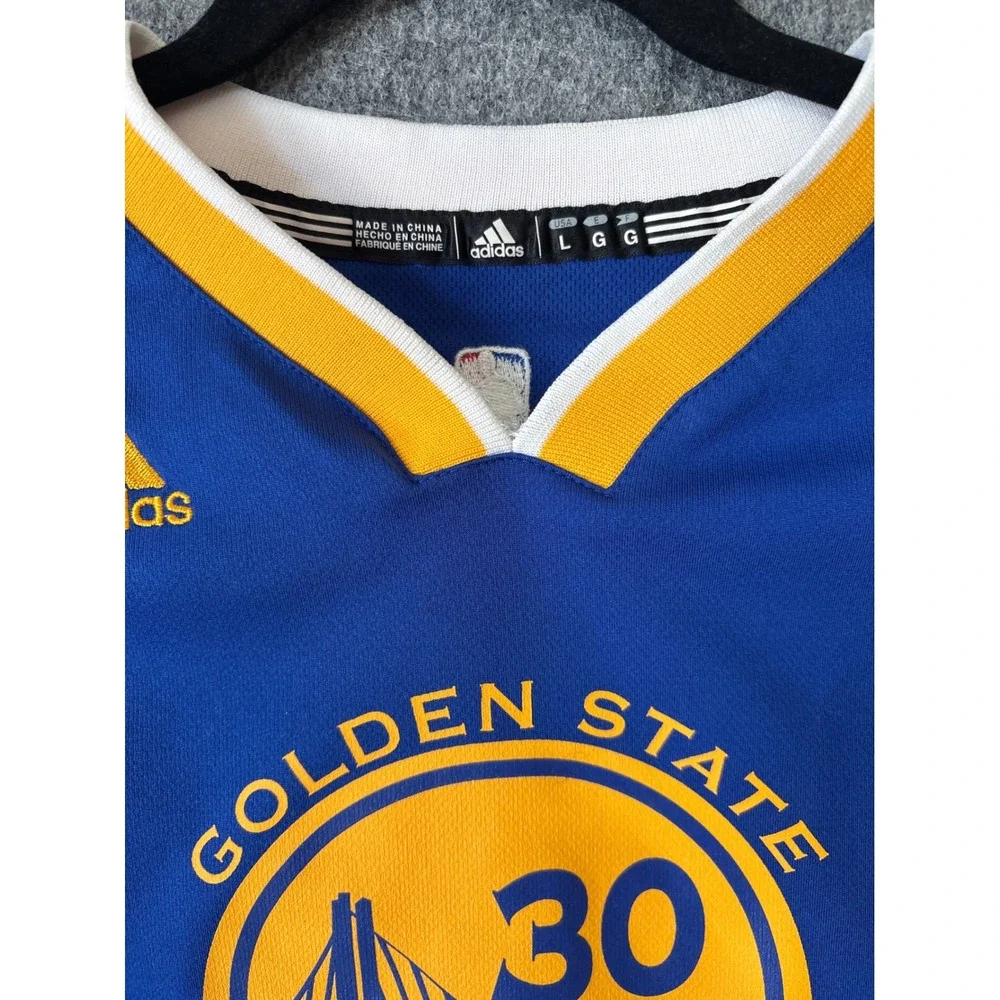 Adidas Golden State Warriors Stephen Curry 30 Jersey Blue Youth Large L NBA